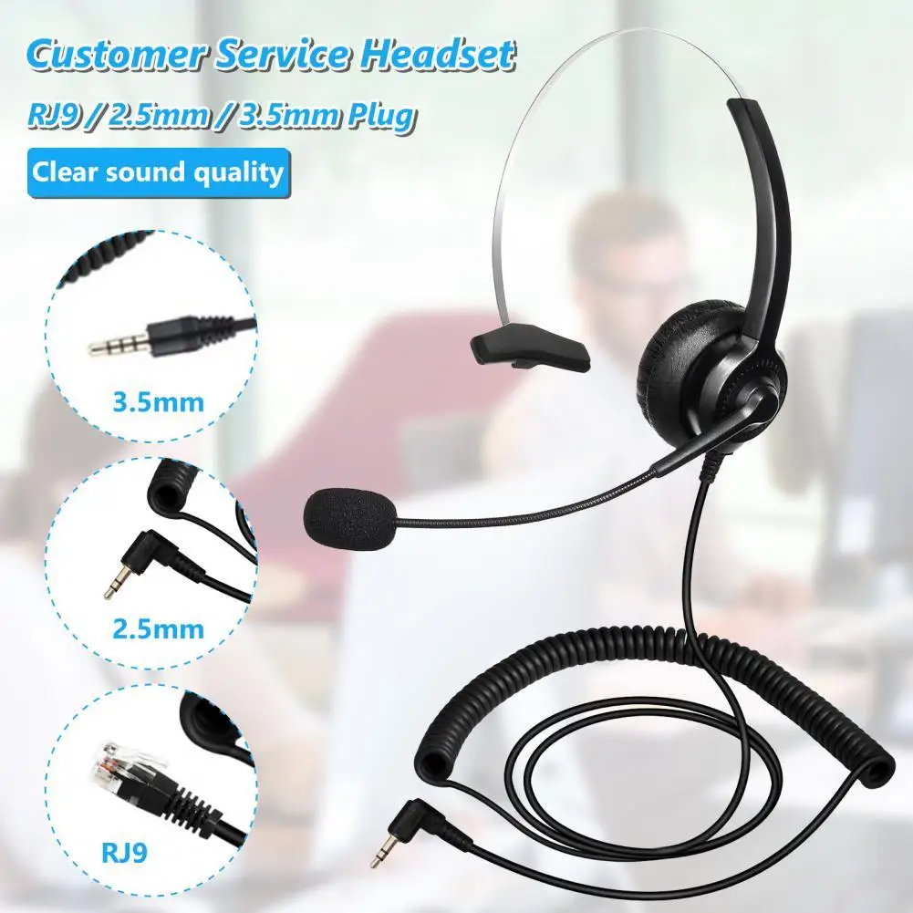 Telephone Headset  Useful 3.5mm 2.5mm RJ9 MIC Customer Service Headset  Comfortable Customer Service Headset