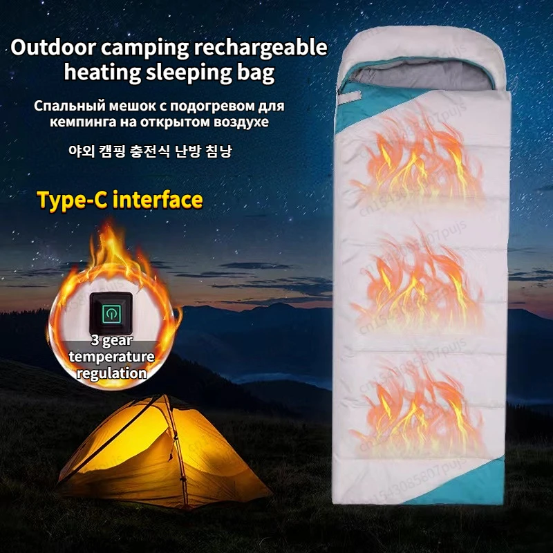

Winter Heating Mat Type-C 5V Electric Heated Sleeping Bag 3-Level Temperature Portable for Outdoor Camping Tent Sleeping Bag