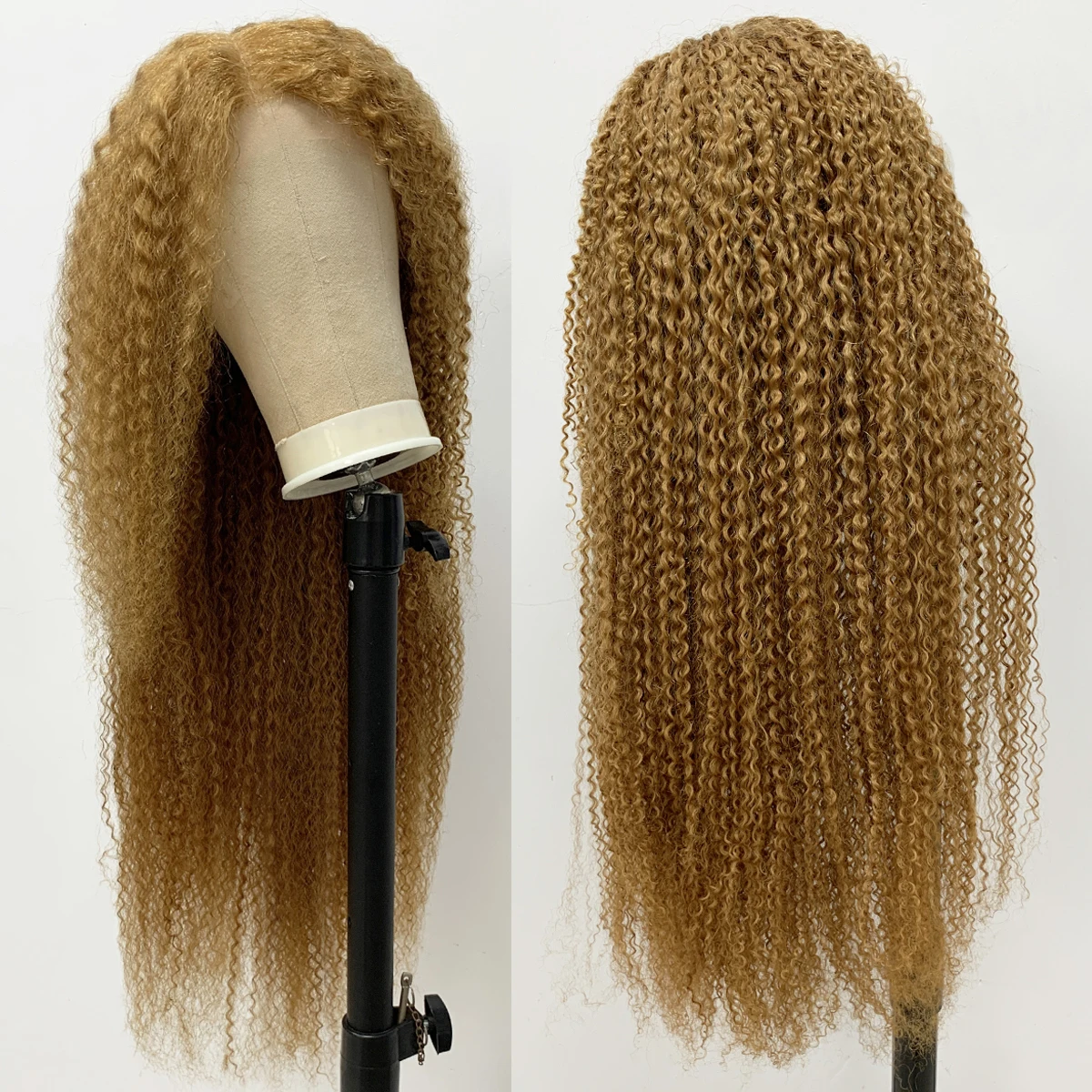 Kinky Curly Honey Blonde 13x4 Lace Front Wigs #27 Kinky Curly Human Hair Wigs #27 13x4 Kinky Curly Lace Front Wigs HairUGo