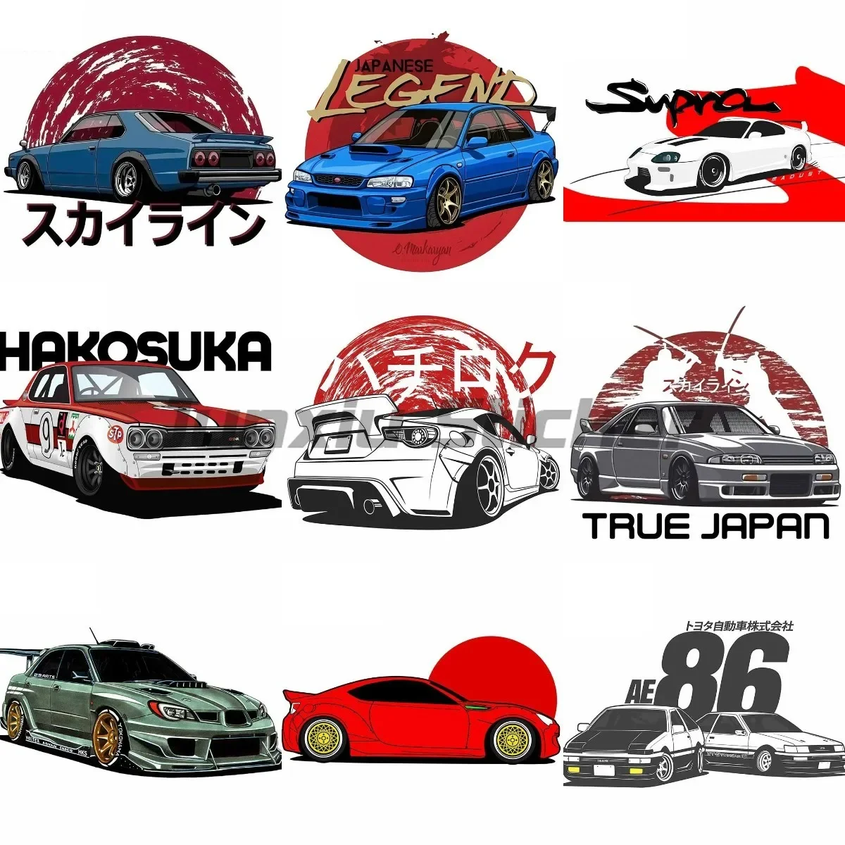 

Racing Red Sun PVC Car Decal Waterproof Styling Accessories Motorcycle Van Bicycle Bumper Truck Wall Book Window Stickers