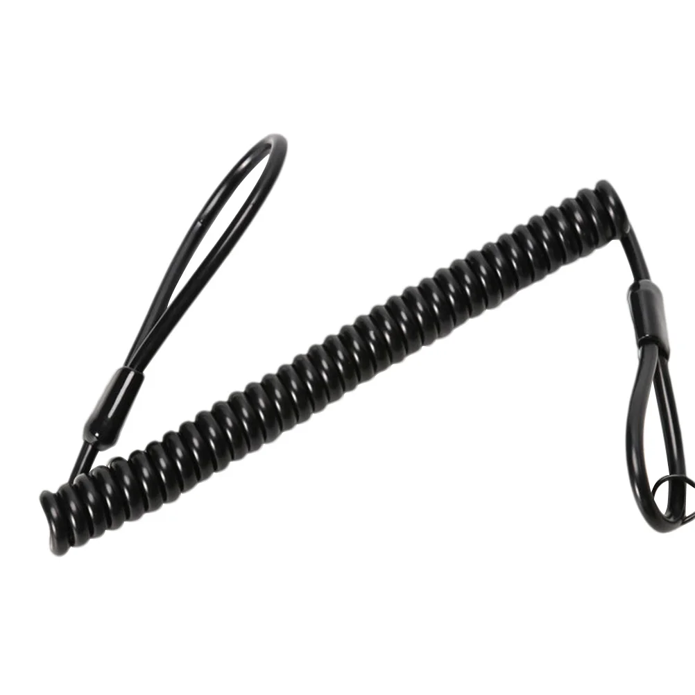 

1Pcs Black Stretchy Spiral Keyring Flexible Polyester Coil String Belt Clip Key Holder for Keys Work Cards Tactical Spring