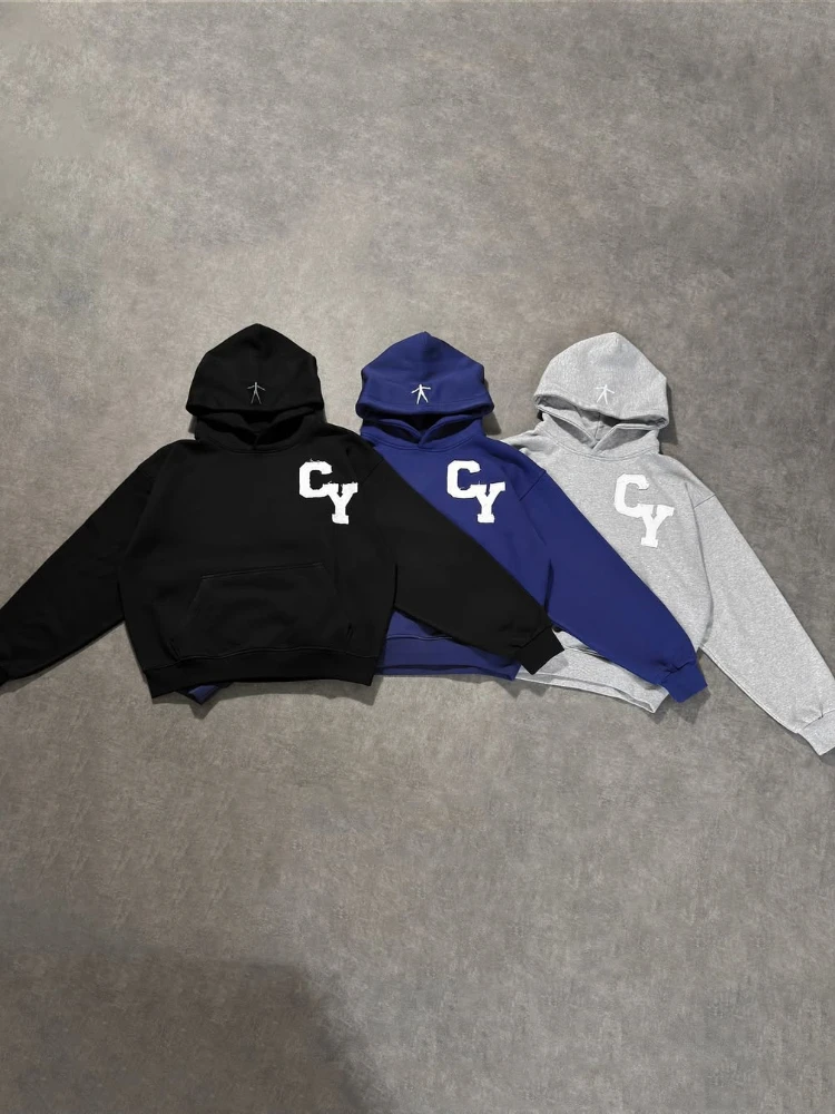 Streetwear Men's Fashion C Y Letter Zipper Set Multiple Colors Available Street Style Relaxed Unique Look Casual Two-Piece Set
