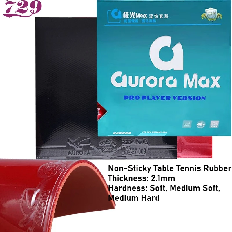 

729 Aurora MAX National Non-Sticky Table Tennis Rubber With High‑Bounce Orange Cake Sponge Ping Pong Rubber for Fast Attack&Loop