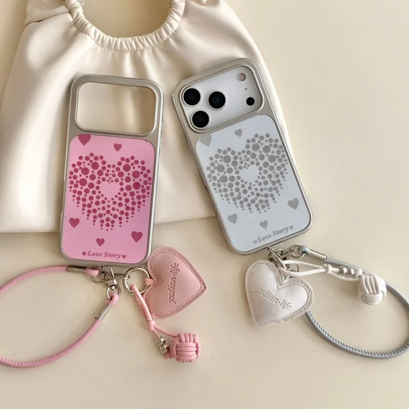 

Glitter polka dot love phone case suitable for Apple17/16PROPure color protective coveriPhone15/14PCartoon
