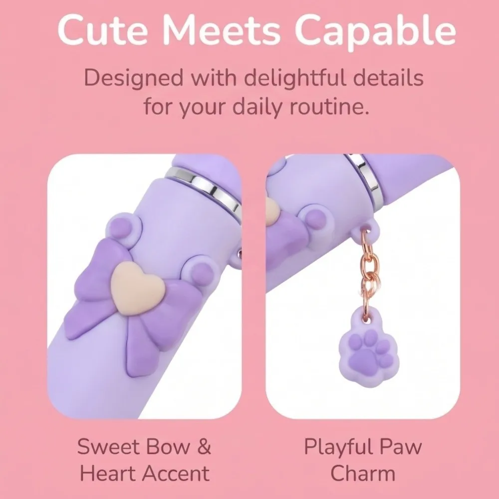 Multi-Function Bowknot Spray Massage Comb Hair Care Cat Paw Pendant Refillable Spray Hair Brush Portable Anti-Frizz