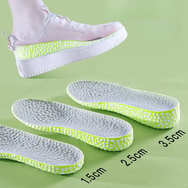 Plantillas para zapatos con aumento de altura para hombre y mujer, plantilla deportiva suave y cómoda para correr, almohadillas para zapatos en crecimiento de 1,5/2,5/3,5 cm, 1 par