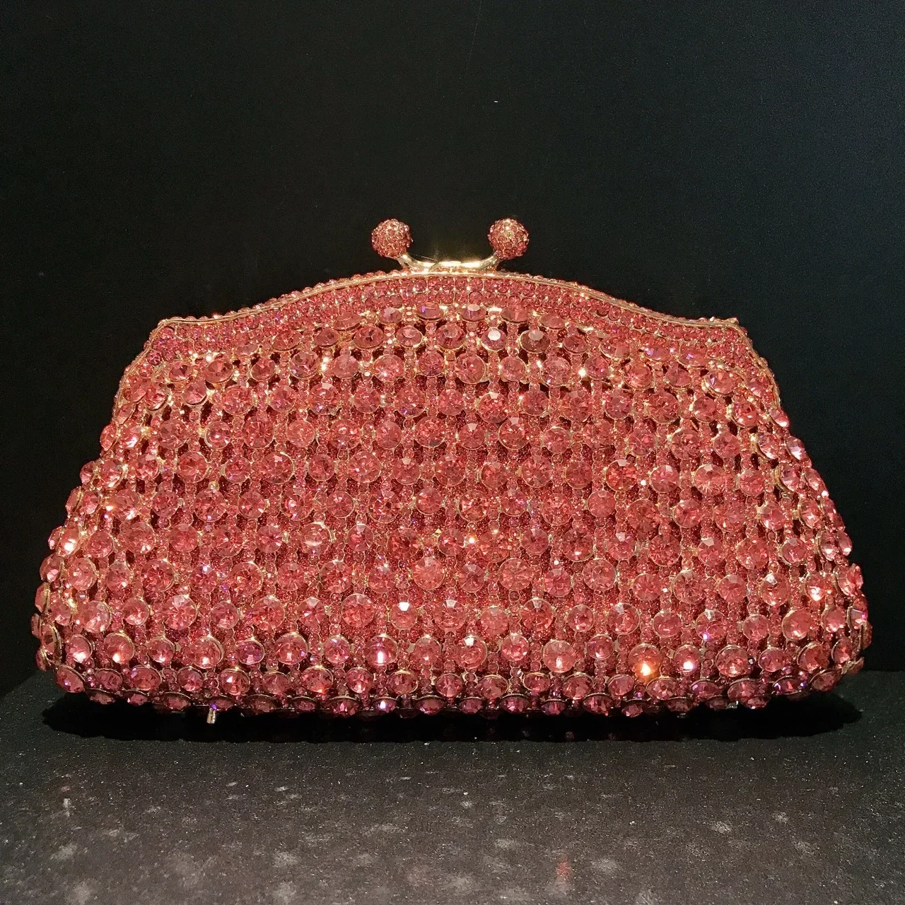 

Women Pink Gold Silver Red Green Blue Purple Clutches Wedding Bridal Crystal Bag Banquet Hollow Purse Diamond Party Gala Handbag