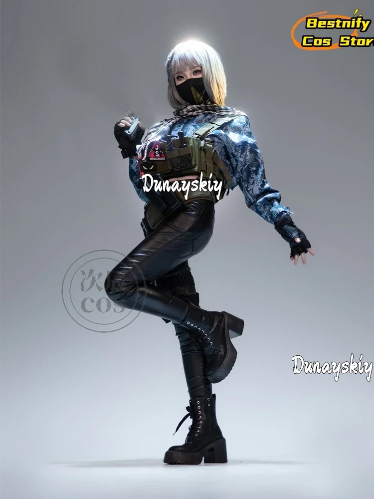 أزياء كوسبلاي جيم دلتا فورس ماي شياوين التأثيرية تكتيكات القوات الخاصة سببو للجنسين الزي هاكر مخلب لعب الأدوار شعر مستعار حذاء S