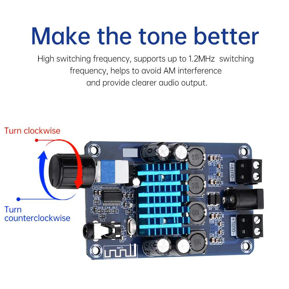 TZT DC 12-24V 50W * 2 XH-A318 TPA3116 D2 Dual Channel Bluetooth Digital Power Audio Amplifier Board Amplifier Board