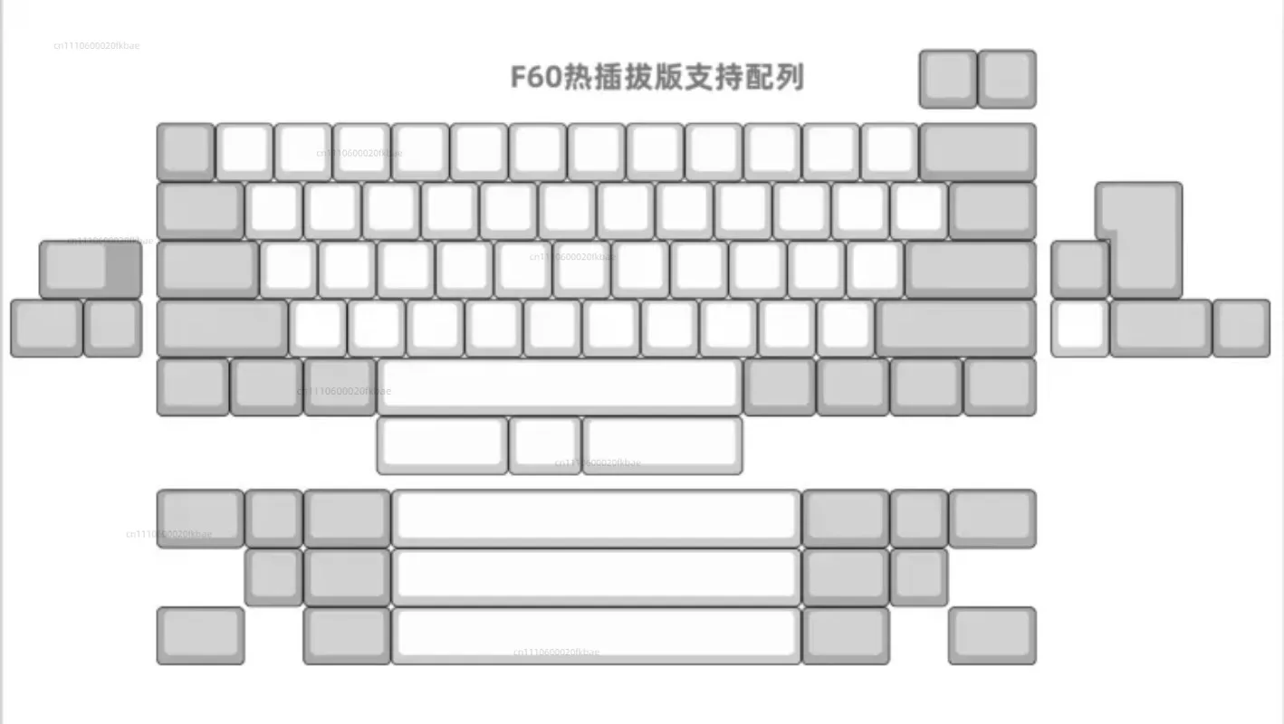 F60 Hot-swappable Customized Keyboard PCB Supports HHKB ISO Seven-character Carriage Return 1.2mm Flexible Design