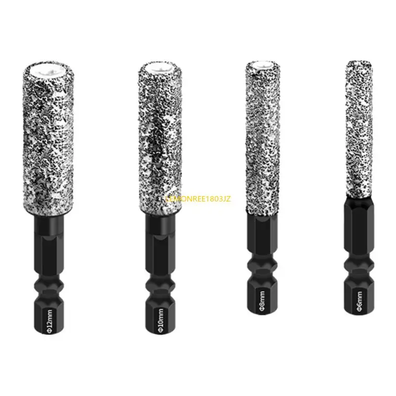 

N58C 4PCS Dry Diamonds Drill Bits Установите 1/4 "шестнадцатеричной плитки