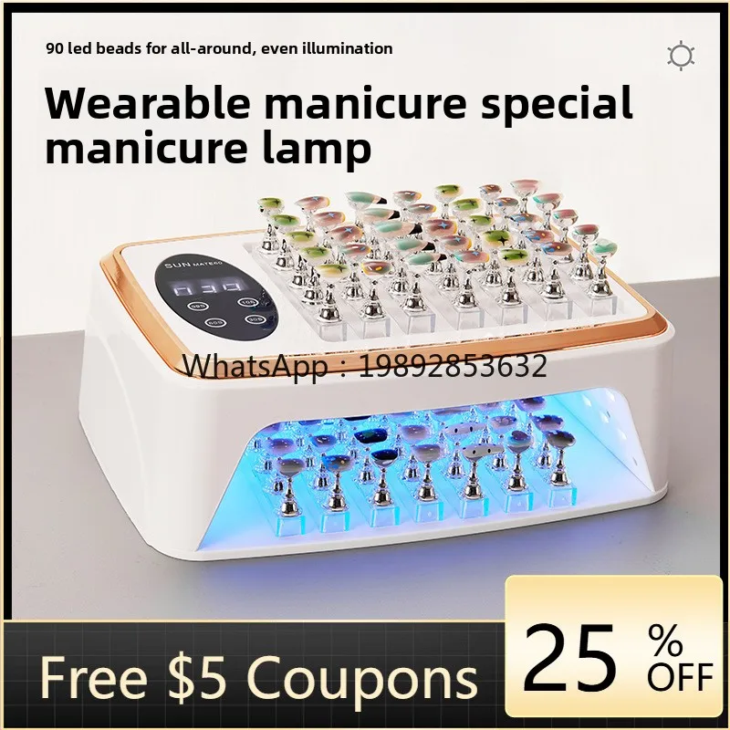 LYY Hand Pillow Nail Lamp Wearable Nail UV Lamp Dual Hand Curing Lamp Large Space High Power  Salon