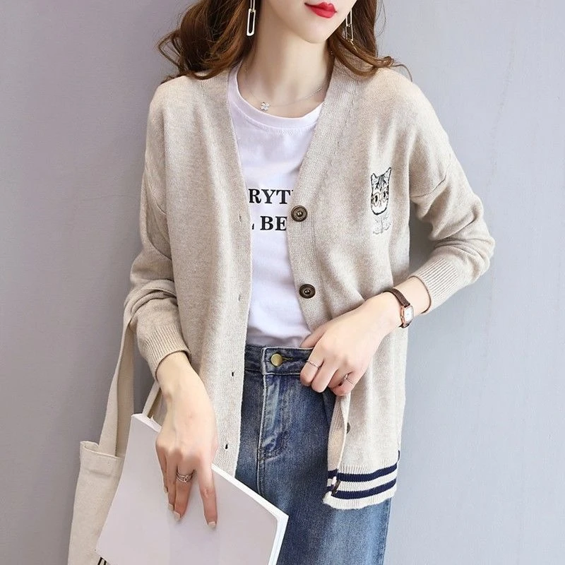 Легкий вязаный кардиган для женщин, весна-осень 2021, новый короткий укороченный топ, модная повседневная верхняя одежда