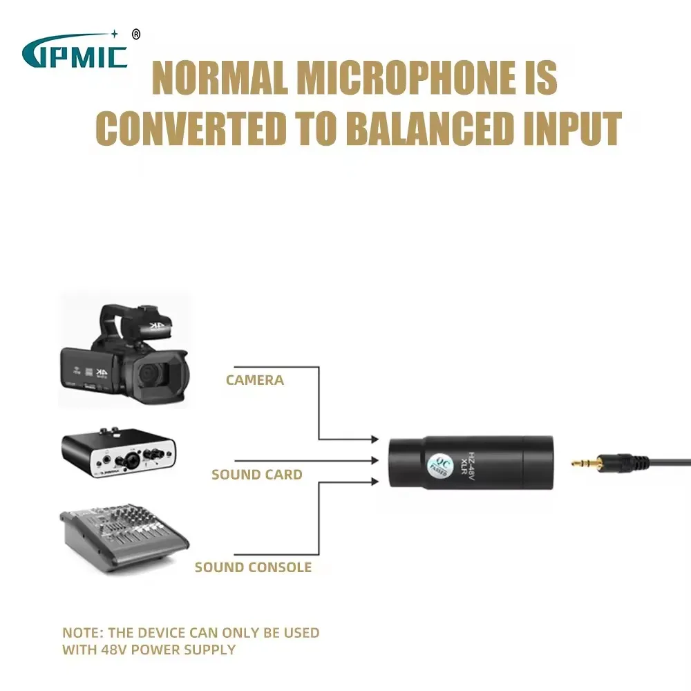 48V XLR three-pin interface condenser microphone adapter 3.5MM condenser microphone amplifier