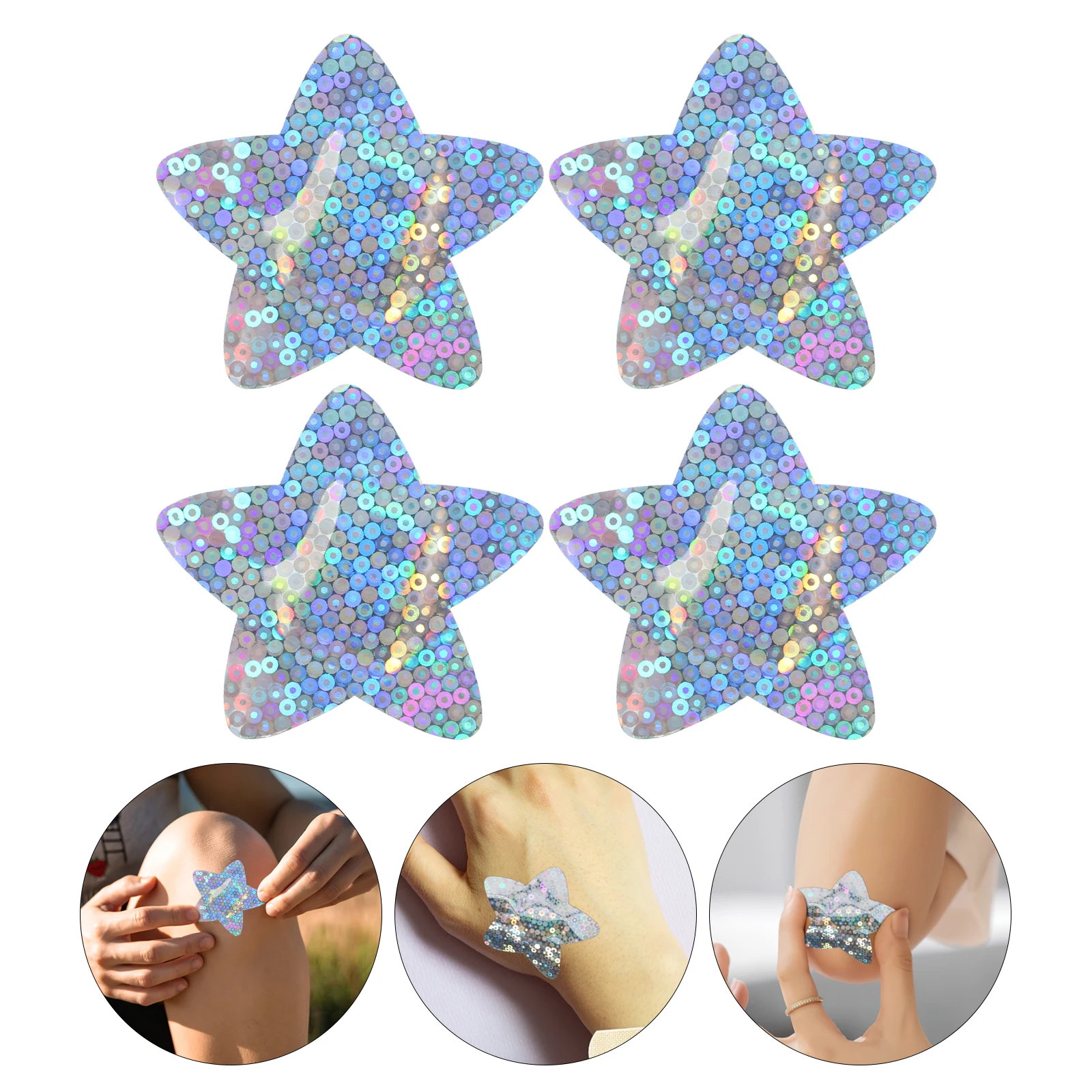 

50pcs Star Glitter Adhesive Bandages Breathable Wound Protectors Portable Small First Aid Bands Scar Cover Sticker For Kids