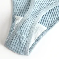 Ensemble de 4 culottes et cordes pour femmes, sous-vêtements rayés en coton doux, Lingerie Sexy, sport, respirant, confortable, nouvelle collection 5