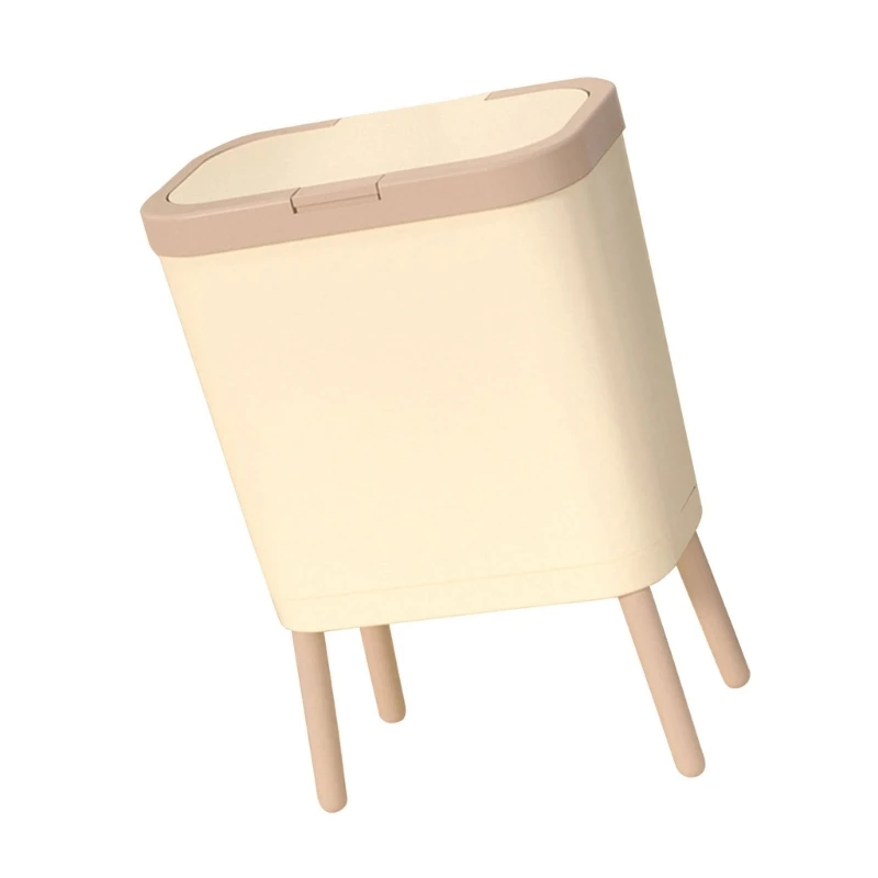 Hygienic High Footed Waste Bin with Easy Press Open Lid Waste Bin for Daily Use Dropship