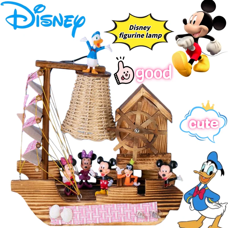 

Disney Mickey and Minnie Donald Duck figurine lamp creative high-quality anime cartoon doll model bedroom desktop ornament gift