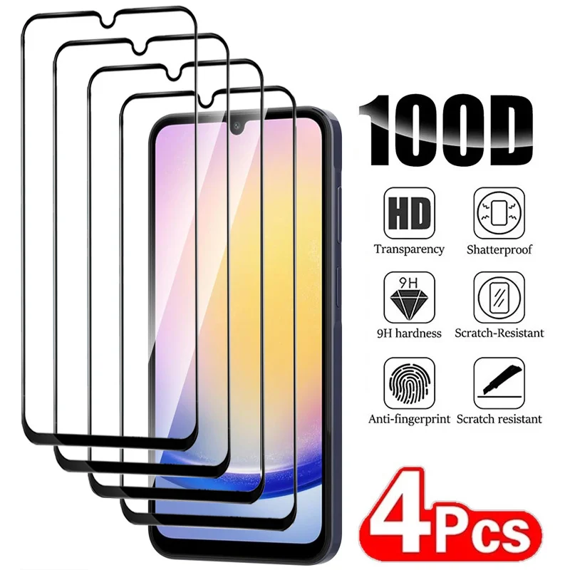 

4 Pcs, Protective Glass for Samsung A05 A05s A15 A25 A35 A55 Glass Samsung Galaxy A05s Screen Protector Samsung A55 5G Protective Film A35 5G Tempered Glass Film A25 5G Samsung Galaxy A15 Glass