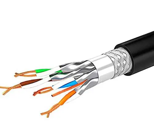 22 AWG Double Shielded Twisted Pair Copper Conductor Cat8 Cat 8  SFTP Network Ethernet Cable for High Speed Data Center