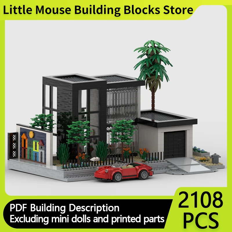 

City Street View Model MOC Building Bricks Modern Beach Villa Modular Technology Gifts Holiday Assemble Children Toys Suit
