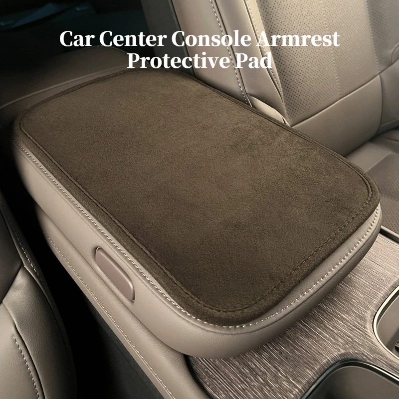 Premium Suede Car Center Console Armrest Mat Protective Cover Luxury Car Interior Accessory All Season High-end