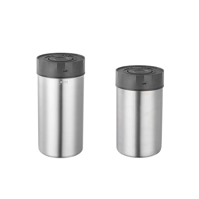 Premium Glass Vacuum Coffee Canister with One-Touch Seal Technology Vacuum Coffee Container Lock the Freshness