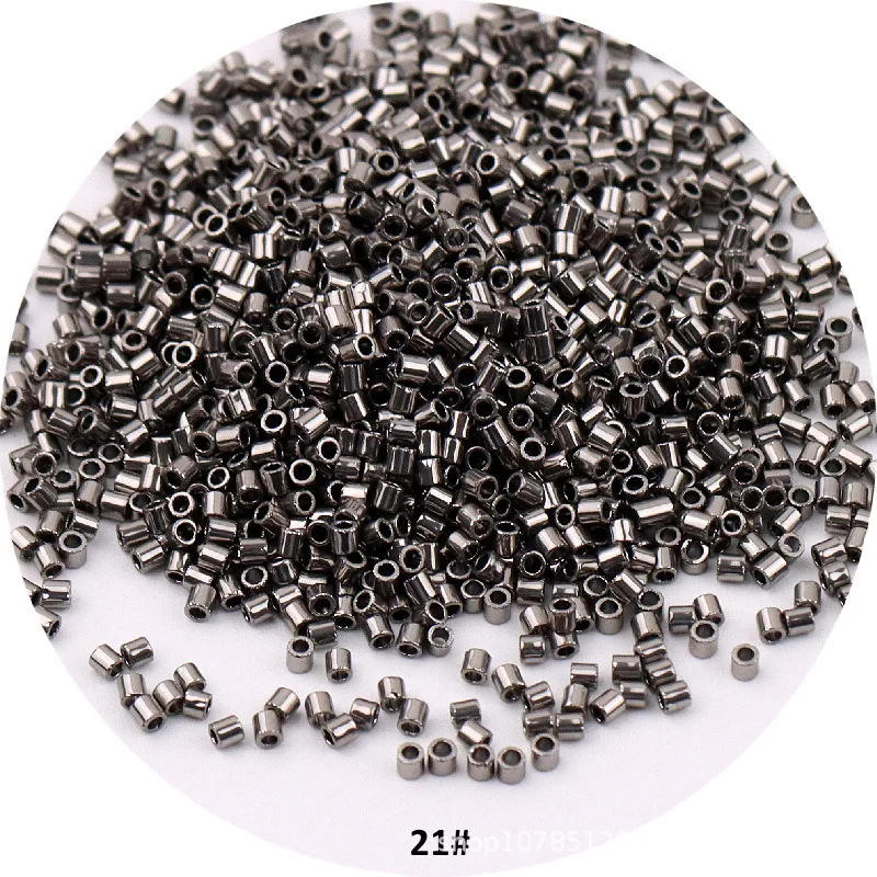 1000 Stück 1,6 mm metallische Glasperlen 11/0 lose Abstandsperlen für Handarbeiten, Schmuckherstellung, DIY-Charms, handgefertigtes Nähen