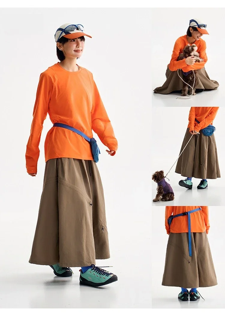 Multifunktionale Tech-Hose für Damen mit wandelbarem Saum, Tragegriff hinten, leicht, wasserabweisend, für Stadt und Outdoor, elastischer Bund. – Detail 23