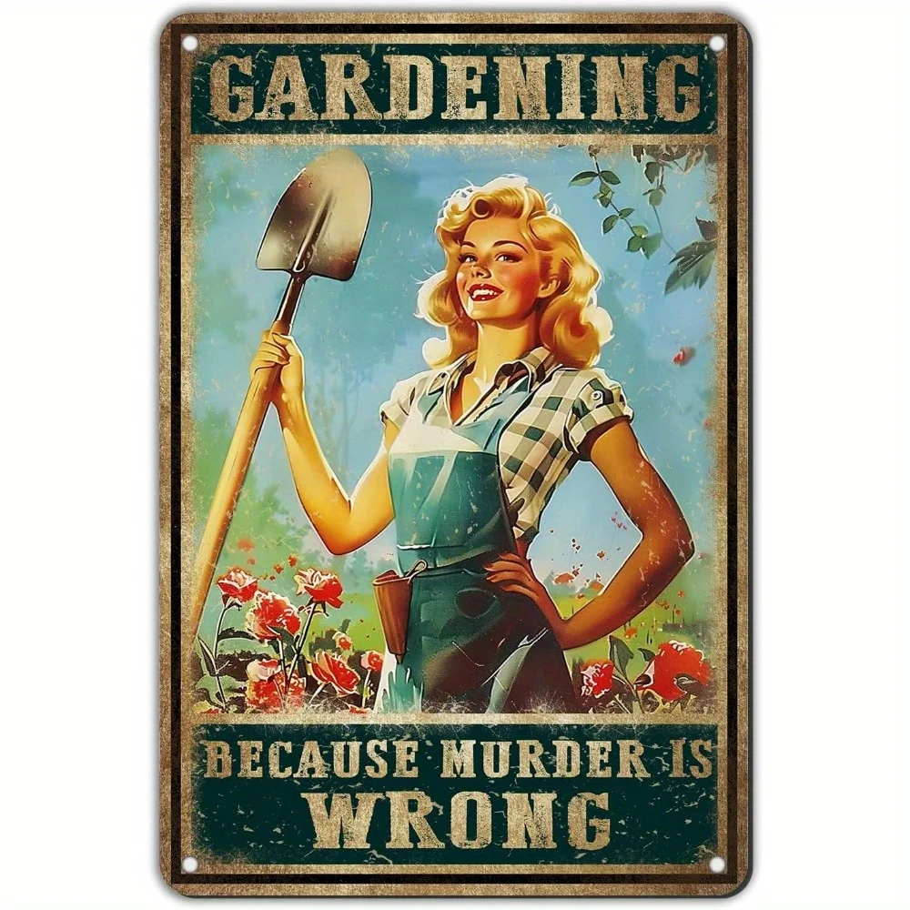 Vintage Metal Garden Sign with 