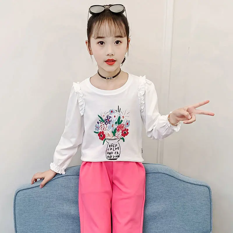 

Cotton Top Child Clothes 3 Years Outdoor Children Teen Girl Girls Fashion Girls' Spring Autumn 11 12 From 5 6 Kids T Shirt 7 8 4