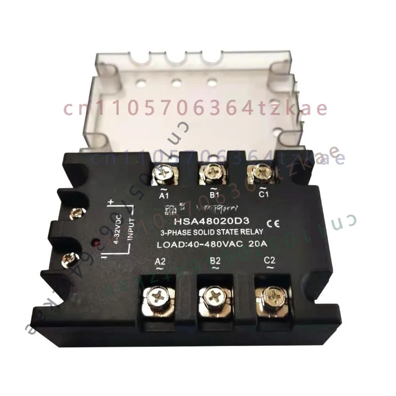 1PCS Three-phase Solid State Relay 20A~30A DC Control AC 4-32VDC Input 40-480VAC Output SSR