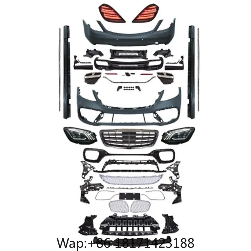 【Hot】S65 AMG Style Old to New Front Bumper Rear Diffuser Facelift Body Kit Parts for Mercedes BENZ W222 2014‑2022