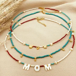 KKBEAD MOM Letter Necklaces Choker Mother's Day Gifts Jewelry Miyuki Beaded Necklace for Women Jewellery Gift Accessories