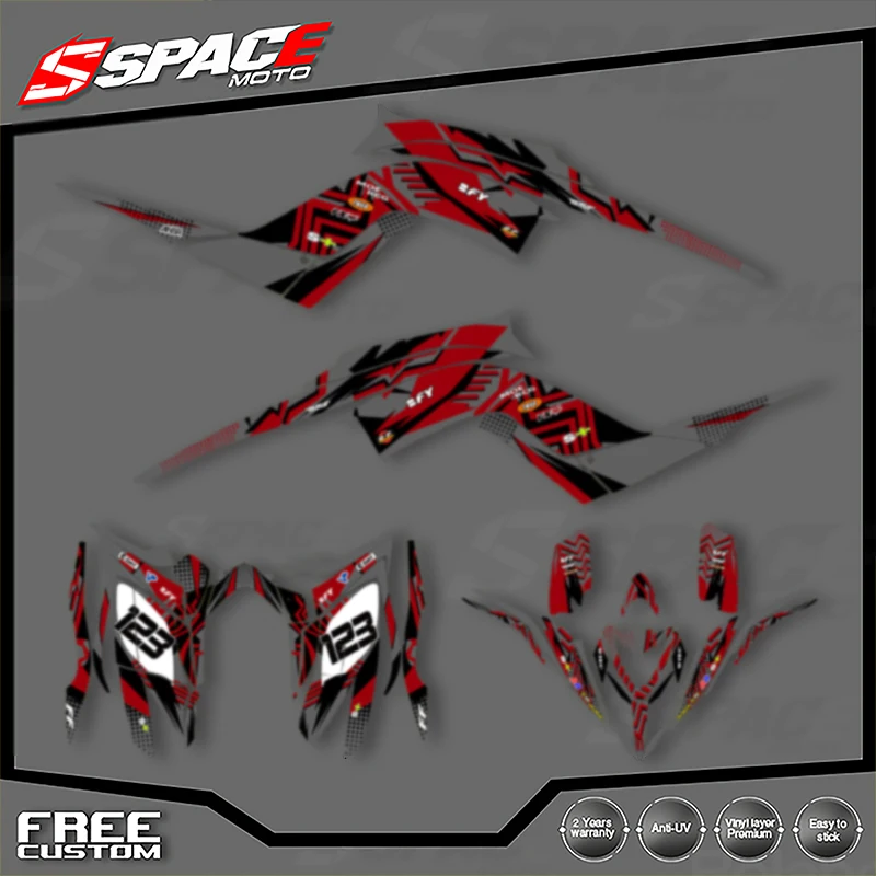 

SPACE Custom Motorcycle Graphics For YAMAHA 2013 2014 2015 2016 2017 2018 2019-2023 RAPTOR 700 Decal Stickers Kits 003