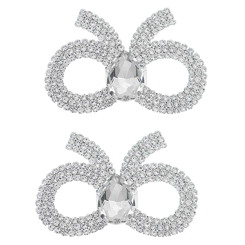 

Bow Shoe Buckle Clip for Women Rhinestone Heels Jewelry Decorative Charms Alloy Bowknot Woman High
