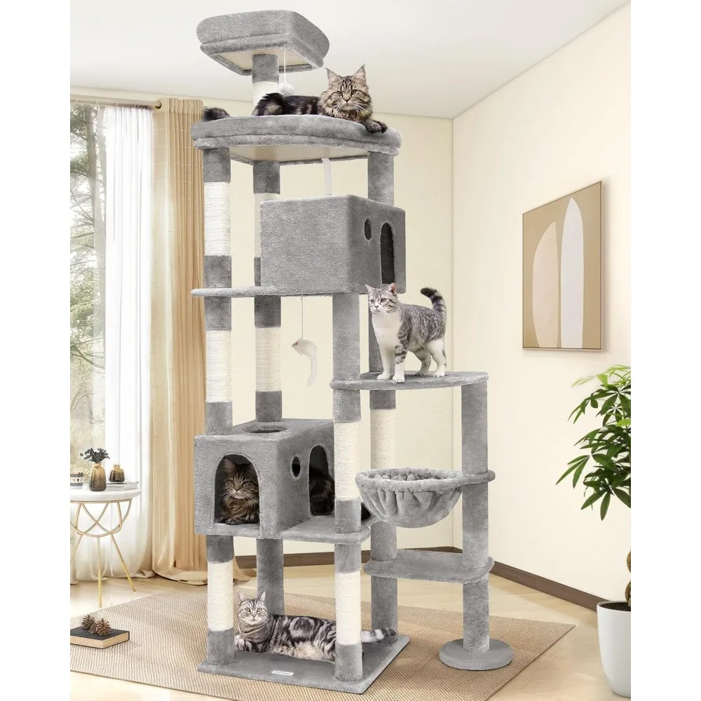 

Giant Cat Tree, 83 inch Cat Tree for Indoor Cats Large Adult, XXL Cat Tower with 9 Scratching Posts for 20lb+ Heavy Du