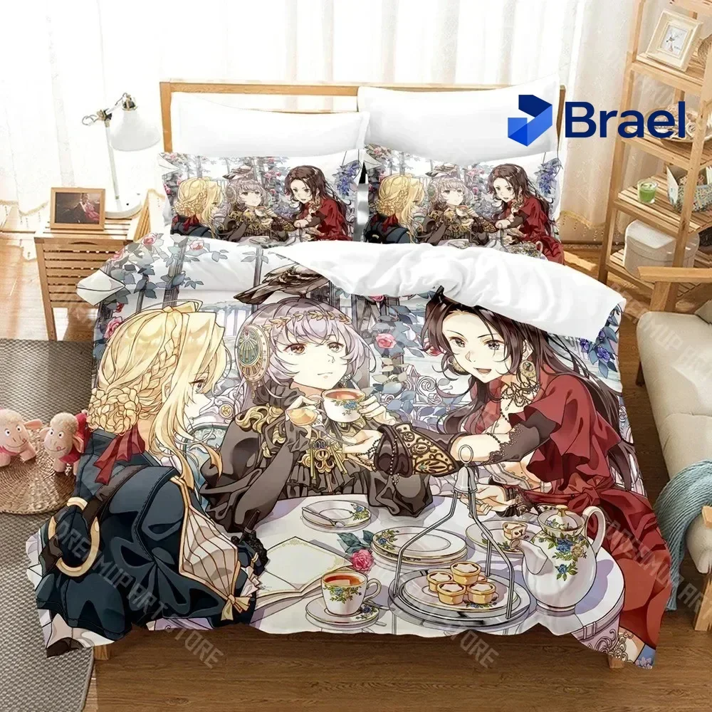 Exquisite 3D Print Violet Evergarden Bedding Set Boys Girls Twin Queen Size Duvet Cover Pillowcase Bed Kids Adult Home Textileex