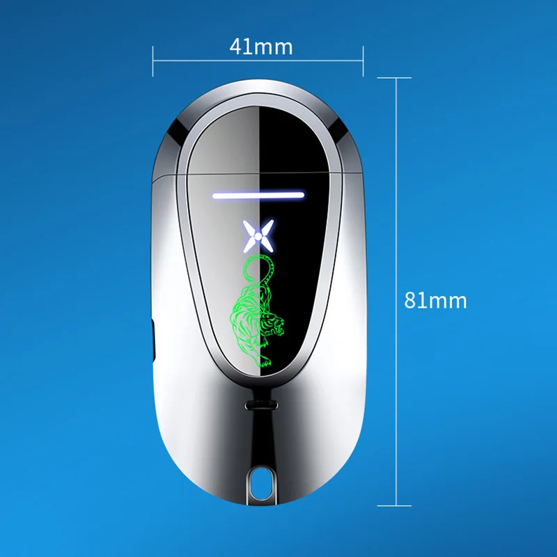 Il più nuovo accendino elettrico al Plasma a doppio arco con trasmissione vocale Type-C ricaricabile Touch Switch portachiavi accendini Wolf Scorpion