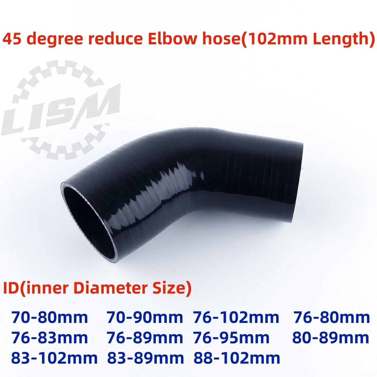 

45 Degree Reduce Elbow General Silicone Coolant Intercooler Pipe ID 70-80mm 70-90mm 76-102mm 76-80mm 76-83mm 76-89 76-95 80-89