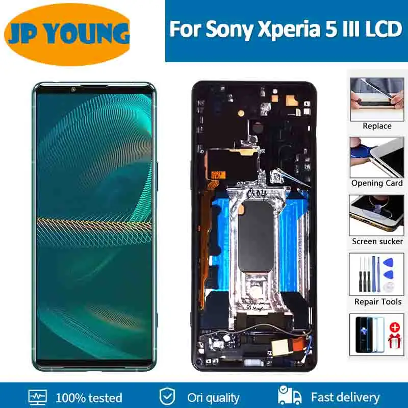 

Original 6.1"For Sony Xperia 5 III LCD Display Touch Screen Digitizer Assembly Replacement For Sony x5 III XQ-BQ72 LCD Screen