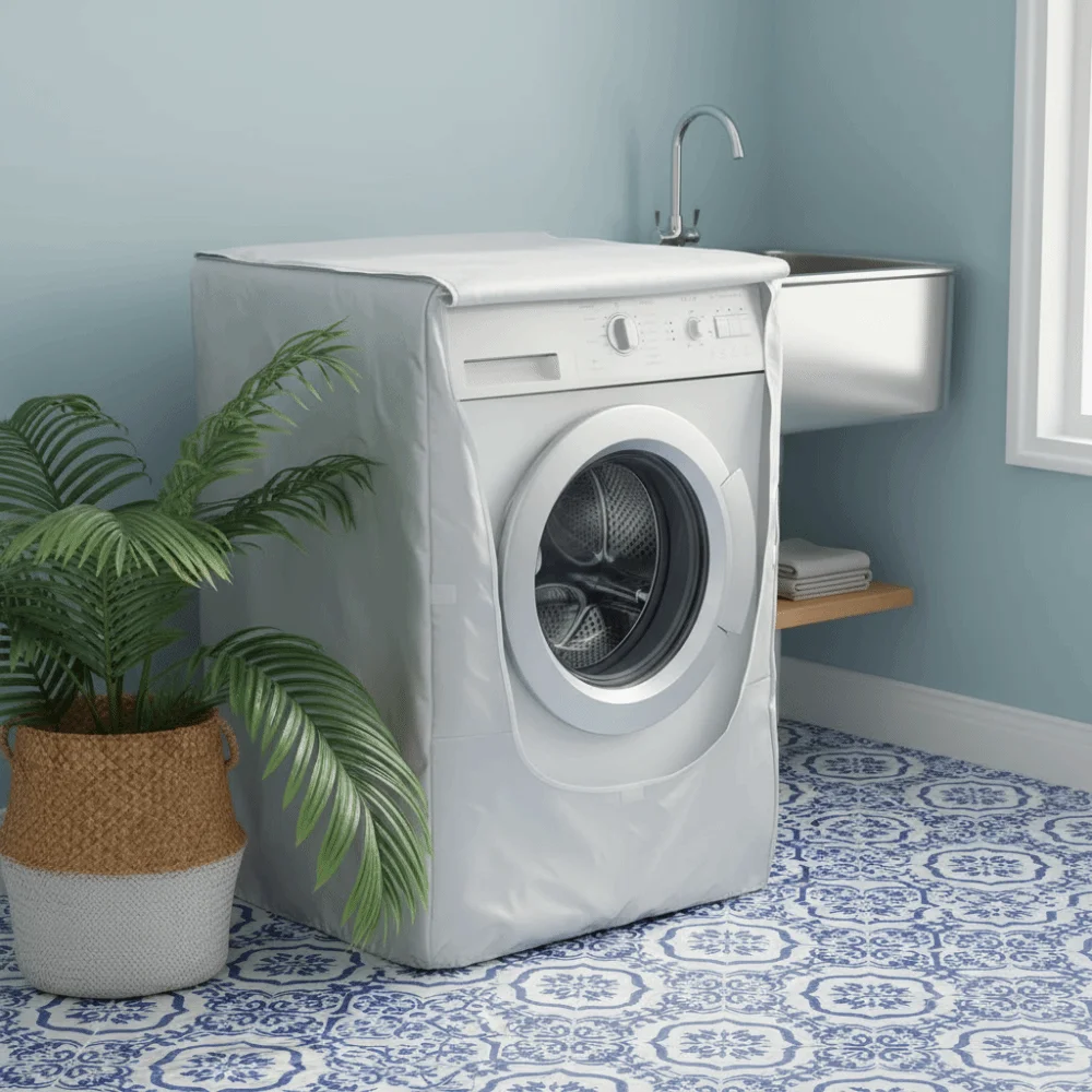 

Universal Drum Washing Machine Cover Elastic Dustproof UV Resistant Cover Waterproof Appliance Protector Fits Multiple Brands