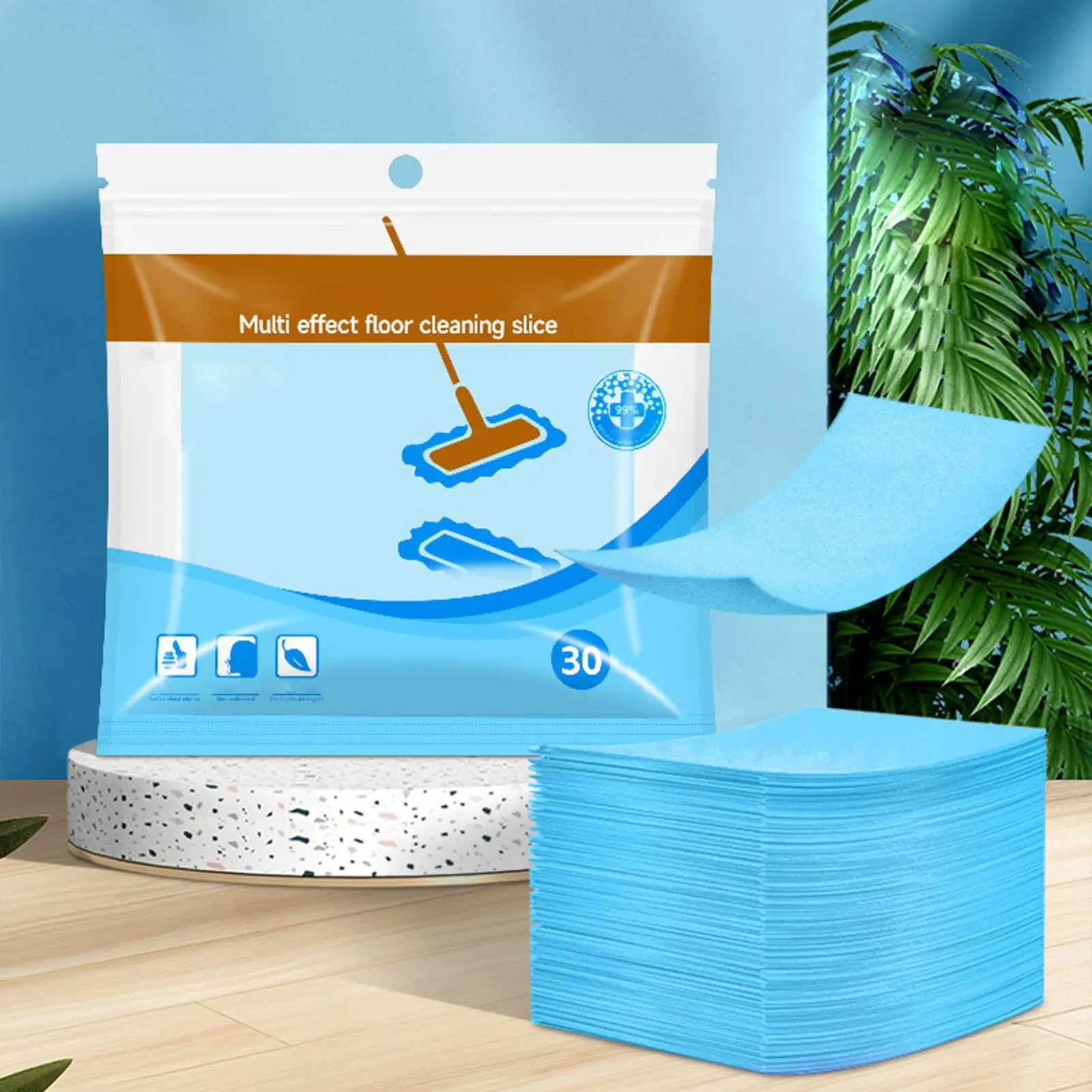 Floor Cleaning Sheets 30 Pieces Stain Remover Long-Lasting Fragrance Multipurpose Dissolvable Floor Cleaning Sheets for Hardwood