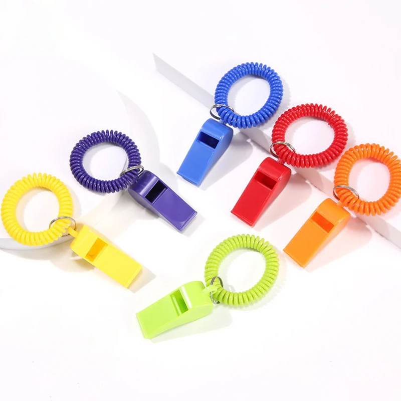 

Colorful Spring Wristband Whistle Referee Sport Training School Soccer Tools Portable Outdoor Sports Spring Whistles