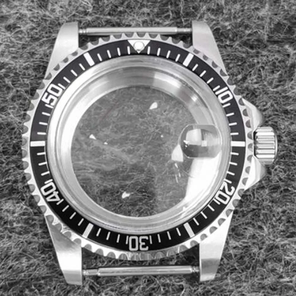 NH35 Case 39.5mm Retro Watch Case Acrylic Magnifying Glass Transparent Bottom Cover for NH35 NH36 NH34GMT Movement 20mm Bracelet