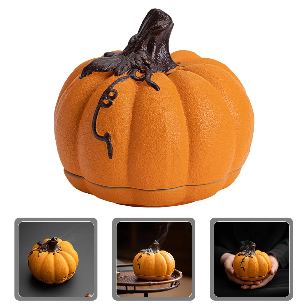 

Pumpkin Incense Holder Ceramic Desktop Burner for Home Bedroom Study Decorative Incense Cone Holder for Tabletop