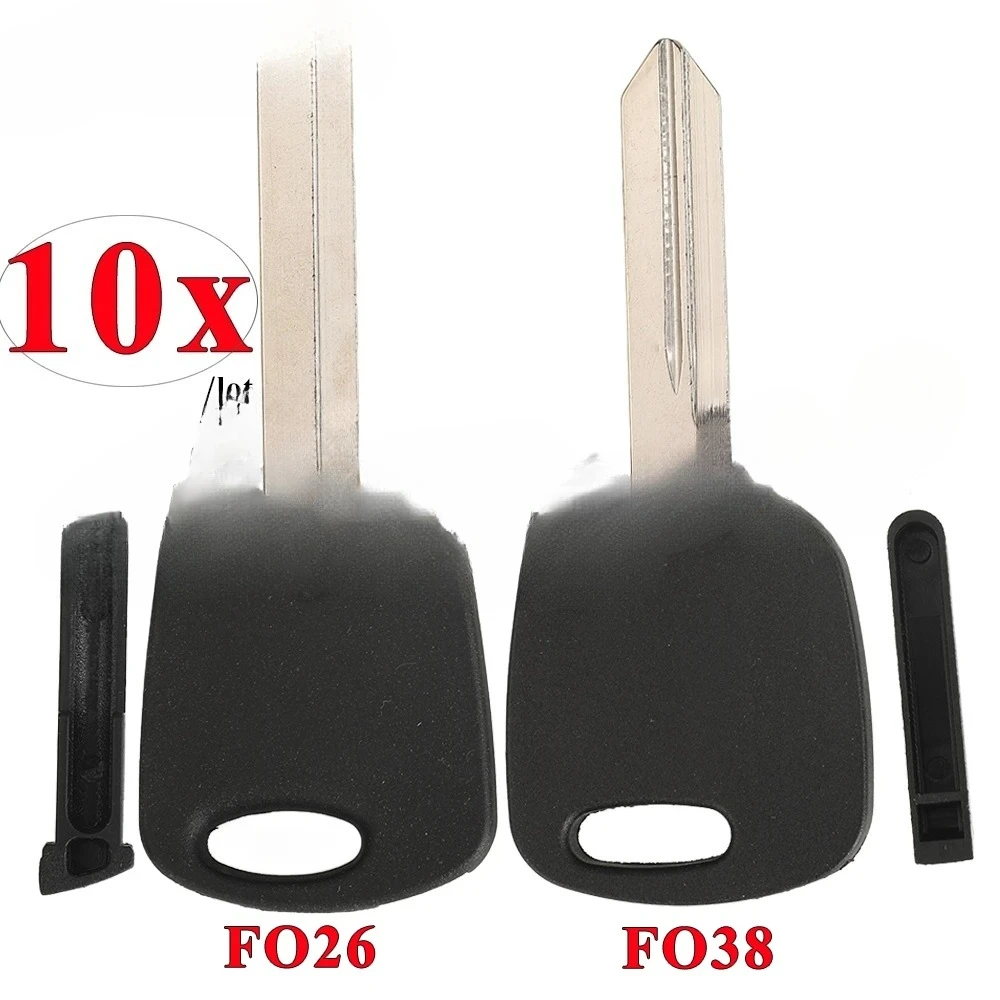 

10 шт., брелок для автомобильного ключа с чипом-транспондером для Ford Focus Escape Mercury Lincoln FO38/FO26, пустой чехол для ключа с лезвием