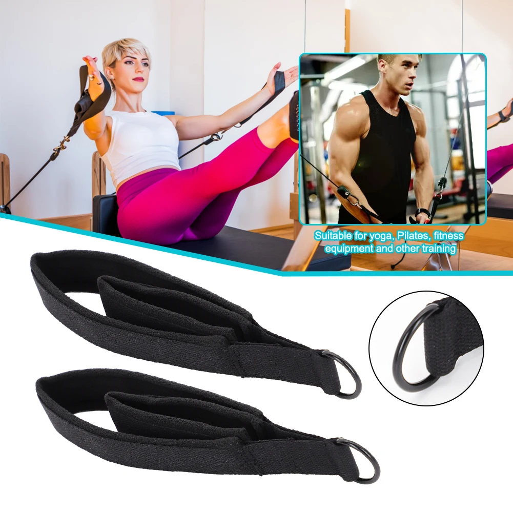 

2 шт. эластичных ремней для йоги с двойными кольцами, ремни для пилатеса с двойной петлей и регулируемой пряжкой, ремень для растяжки для домашних тренировок и занятий в спортзале