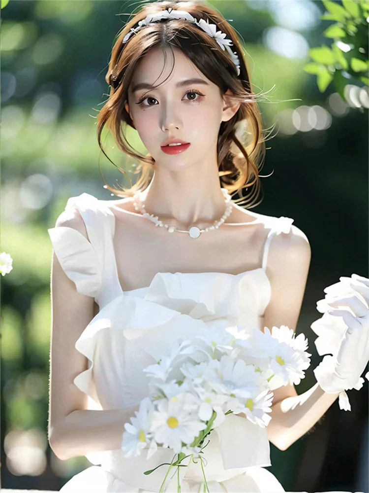 

Элегантное белое платье без бретелек для помолвки и дня рождения, класса люкс, с юбкой А-силуэта, длинное, с милым дизайном и завышенной талией