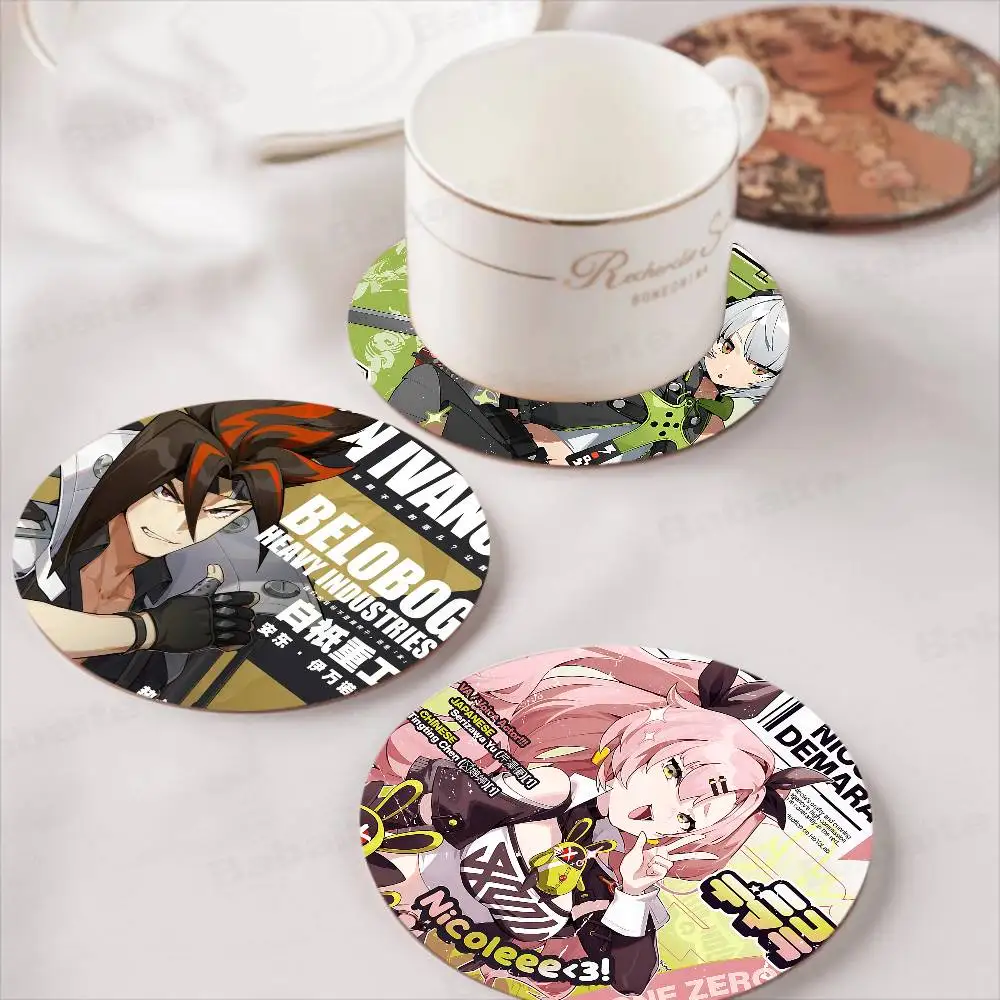

Набор подставок под чашки Zenless Zone Zero (аниме-игра) – термостойкие для чая и кофе, декор для дома и кафе, праздничный подарок